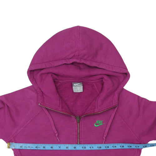 Nike Womens Purple 1/4 Zip Hooded Sweatshirt Size S