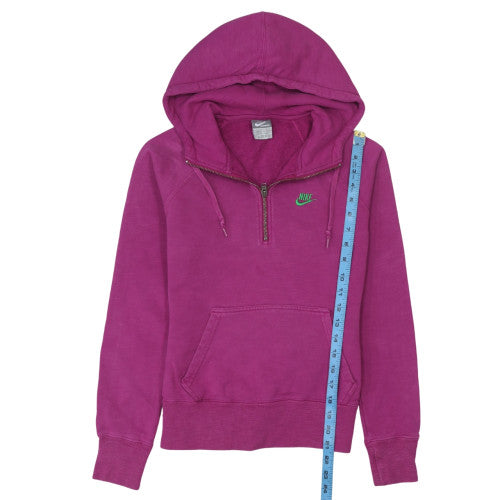 Nike Womens Purple 1/4 Zip Hooded Sweatshirt Size S