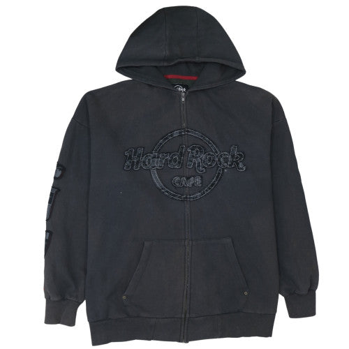 Hard Rock Cafe Womens Black 2XL Full Zip Hoodie Sweatshirt