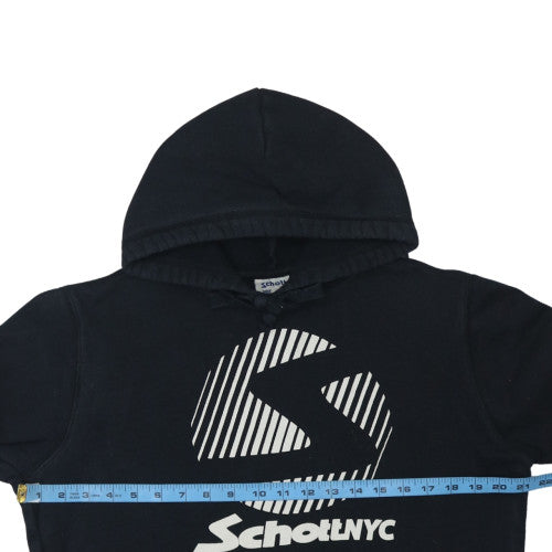 Schott NYC Women's Black Pullover Hoodie Medium Cotton Logo
