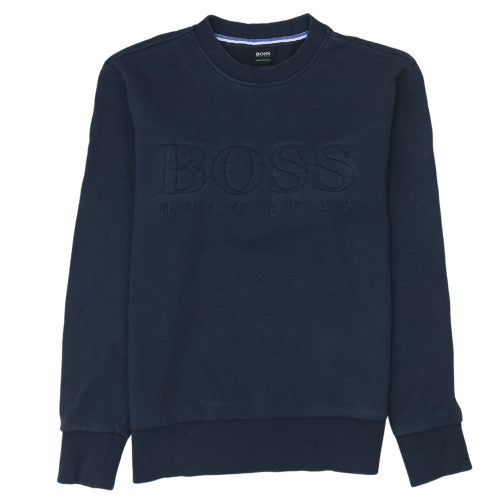 Hugo Boss Mens Blue Crew Neck Logo Sweatshirt Size M