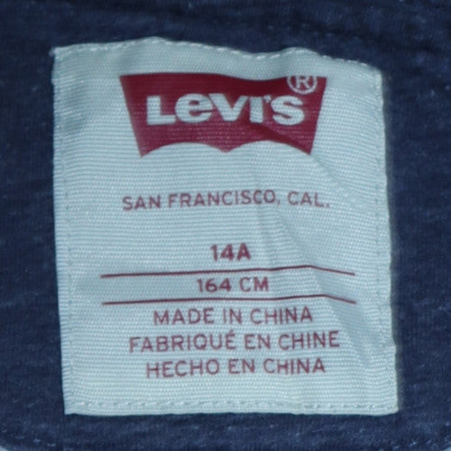 Levi's Boys Blue Pullover Hoodie 14 Years Logo Fleece Sweatshirt