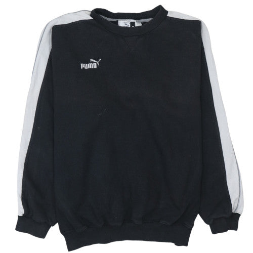 Puma Men's Black Pullover Sweatshirt M Crew Neck Fleece Sportswear