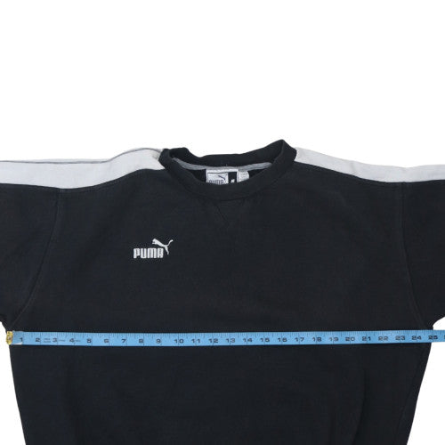 Puma Men's Black Pullover Sweatshirt M Crew Neck Fleece Sportswear