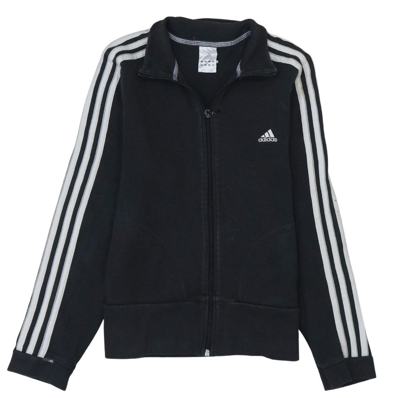 Adidas Womens Black Size 12 Full Zip Track Jacket