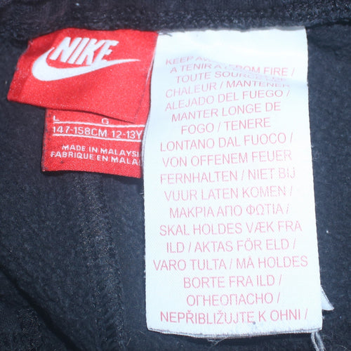 Nike Boys Black Jogger Sweatpants 12-13 Years Fleece Elastic Waist Activewear