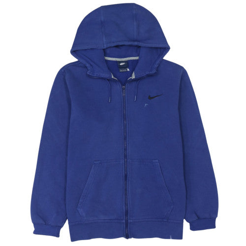 Nike Women Blue Full Zip Hoodie L Relaxed Fit Sweatshirt