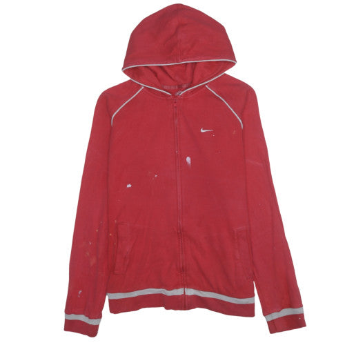 Nike Women's Red Full Zip Hoodie XL 20/22 Reflective Trim Casual