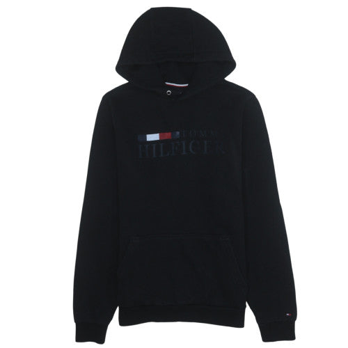 Tommy Hilfiger Men's Black Pullover Hoodie Small Logo Graphic