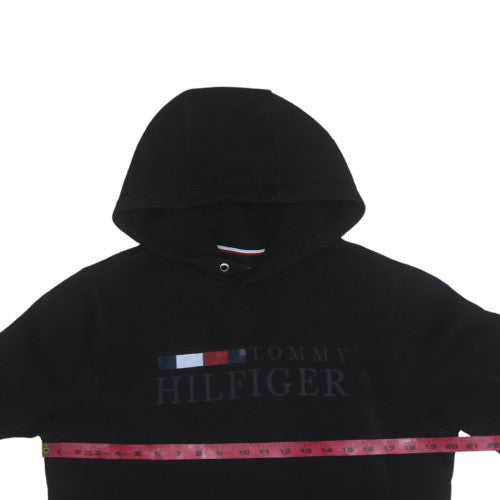 Tommy Hilfiger Men's Black Pullover Hoodie Small Logo Graphic