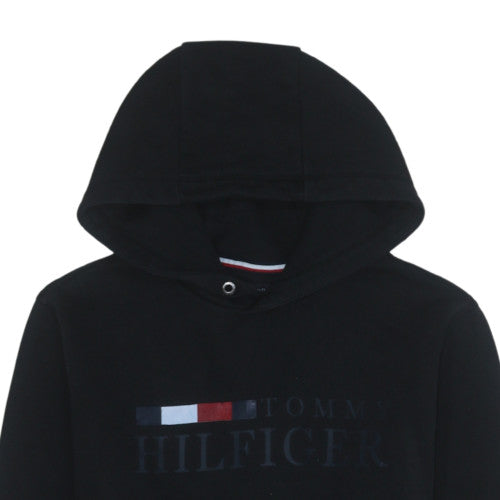 Tommy Hilfiger Men's Black Pullover Hoodie Small Logo Graphic