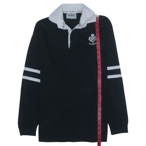 Rugby Nations Men's Black XL Collared Long Sleeve Sports Sweatshirt