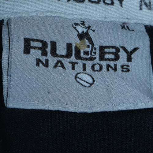 Rugby Nations Men's Black XL Collared Long Sleeve Sports Sweatshirt