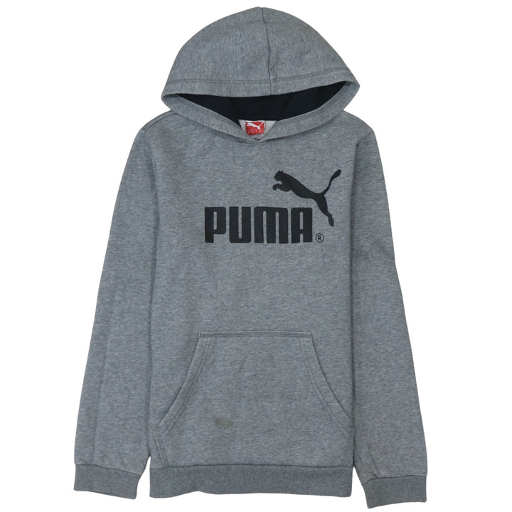 Puma Boys Grey Pullover Hoodie Size 14 Years Cotton Blend Fleece Sweatshirt
