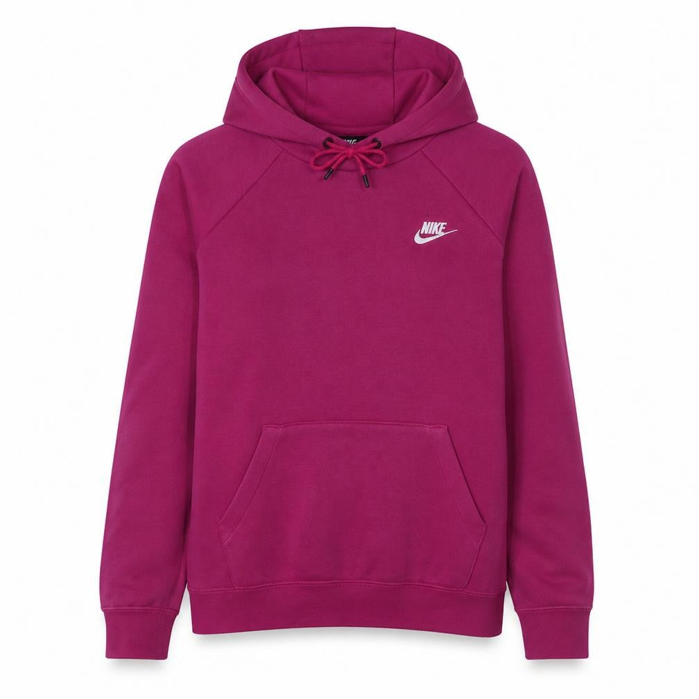 Front view of Nike Women's Pink Pullover Hoodie Small Cotton Blend Sportswear
