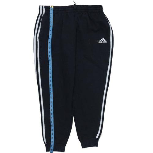 adidas Men's Black XL Jogger Sweatpants with Side Stripes