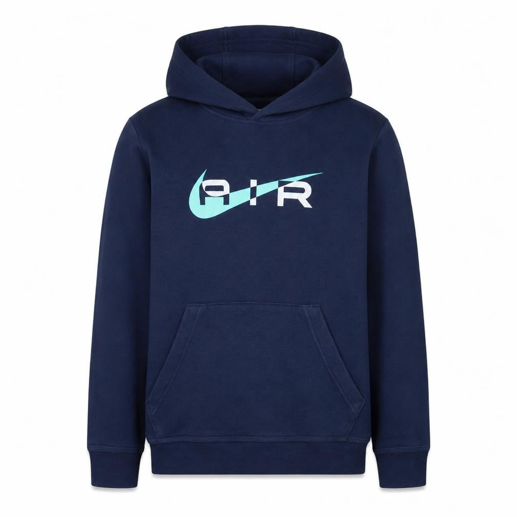Front view of Nike boys’ blue air pullover hoodie -, size S, - hooded sweatshirt