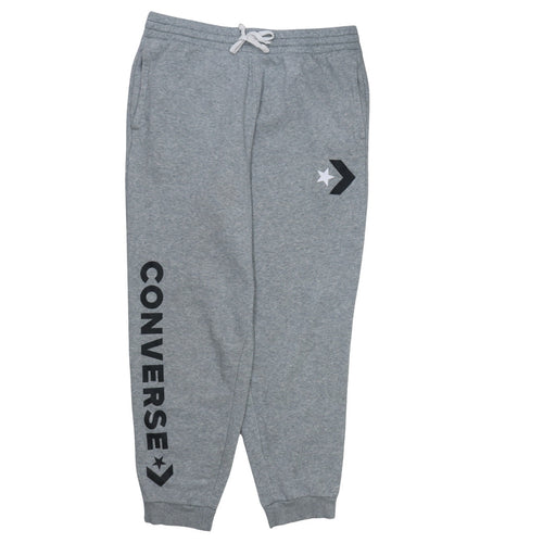 Converse Mens Grey Jogger Sweatpants L Regular Fit Fleece Activewear