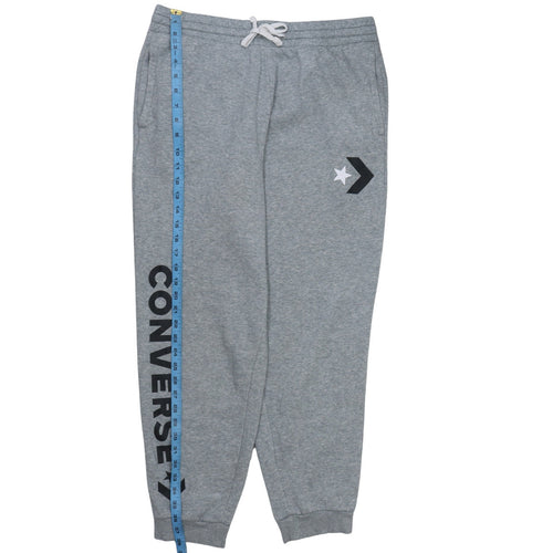 Converse Mens Grey Jogger Sweatpants L Regular Fit Fleece Activewear