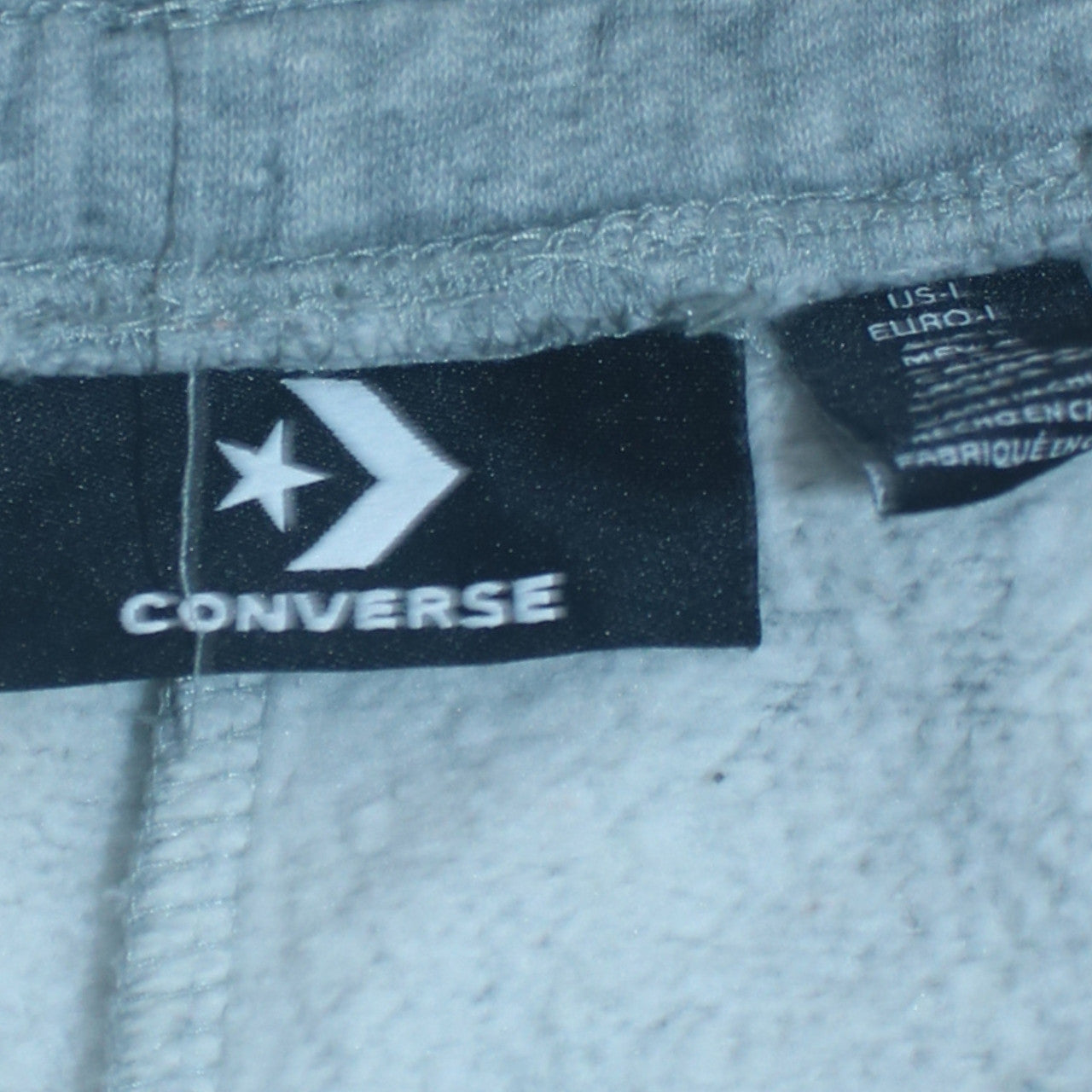 Converse Mens Grey Jogger Sweatpants L Regular Fit Fleece Activewear