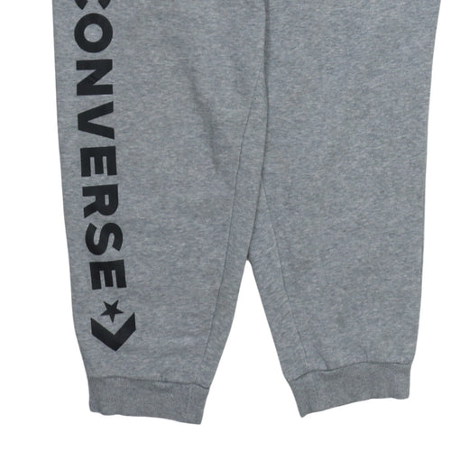 Converse Mens Grey Jogger Sweatpants L Regular Fit Fleece Activewear