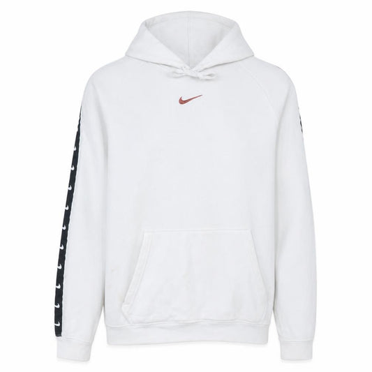Front view of Nike Men White Pullover Hoodie Small Logo Sportswear