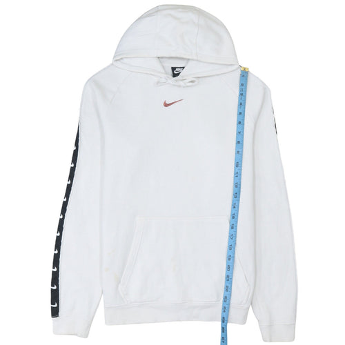 Nike Men White Pullover Hoodie Small Logo Sportswear