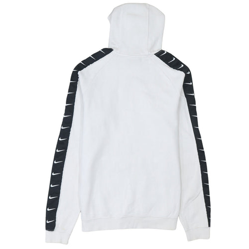 Nike Men White Pullover Hoodie Small Logo Sportswear