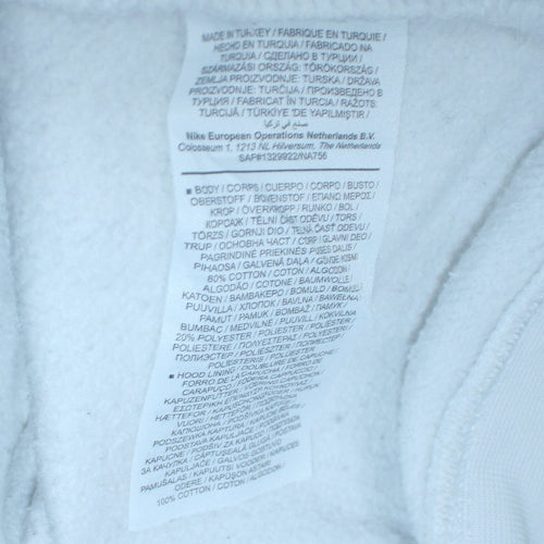 Nike Men White Pullover Hoodie Small Logo Sportswear