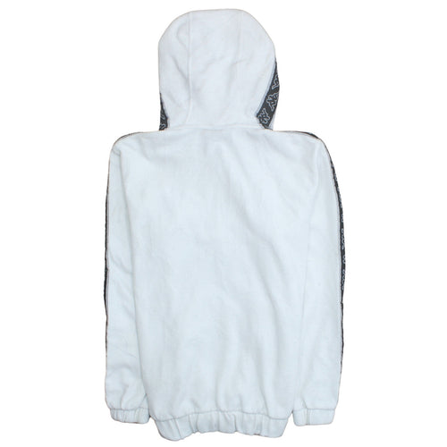 Kappa Mens White Large Pullover Hoodie 1/2 Zip Logo Fleece Sweatshirt