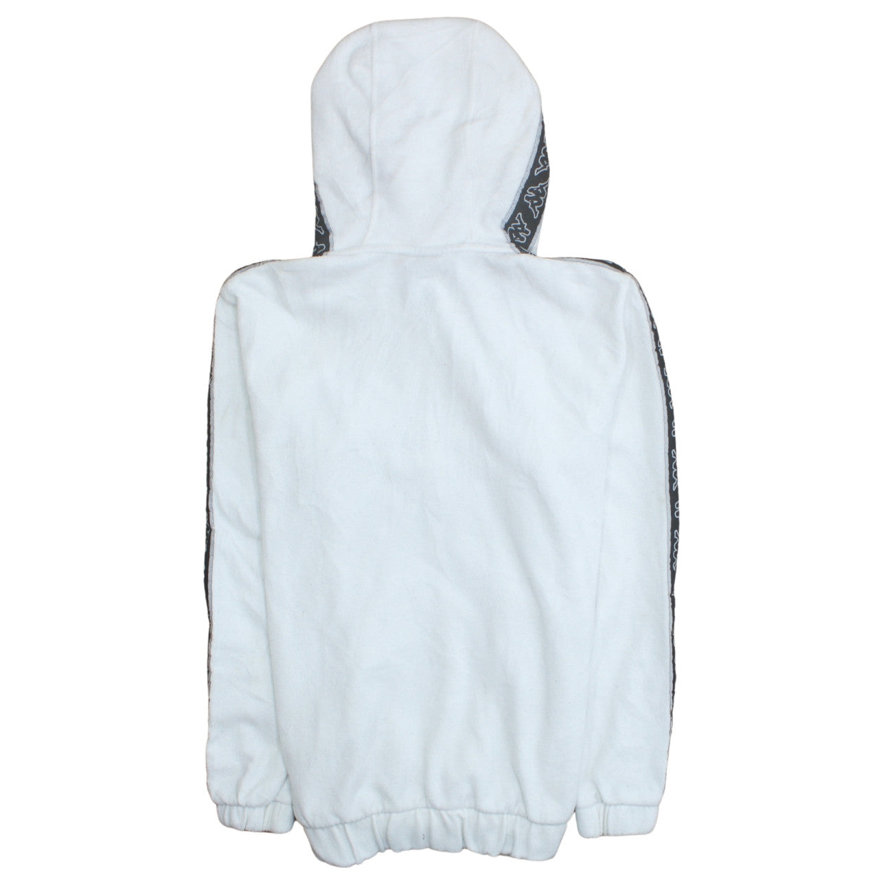 Kappa Mens White Large Pullover Hoodie 1/2 Zip Logo Fleece Sweatshirt
