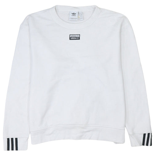 adidas Men's White Crew Neck Pullover Sweatshirt Size M Sportswear
