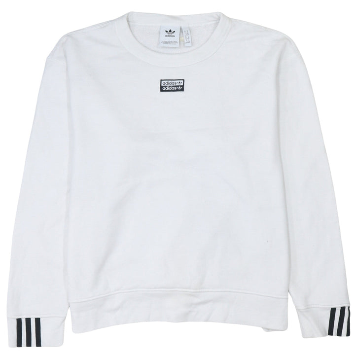 adidas Men's White Crew Neck Pullover Sweatshirt Size M Sportswear