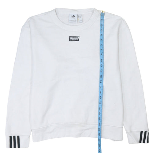 adidas Men's White Crew Neck Pullover Sweatshirt Size M Sportswear