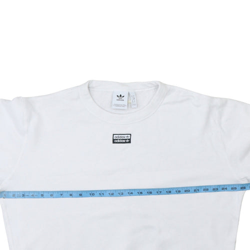 adidas Men's White Crew Neck Pullover Sweatshirt Size M Sportswear