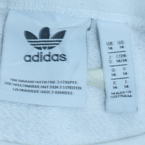 adidas Men's White Crew Neck Pullover Sweatshirt Size M Sportswear