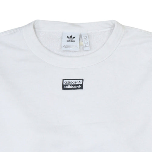 adidas Men's White Crew Neck Pullover Sweatshirt Size M Sportswear