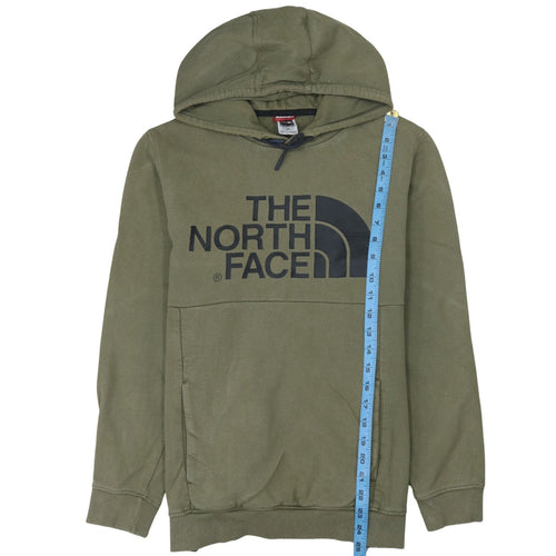 The North Face Womens Khaki Green Pullover Hoodie L Cotton