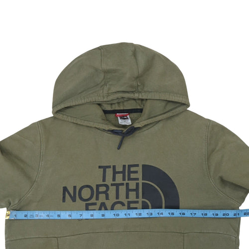 The North Face Womens Khaki Green Pullover Hoodie L Cotton