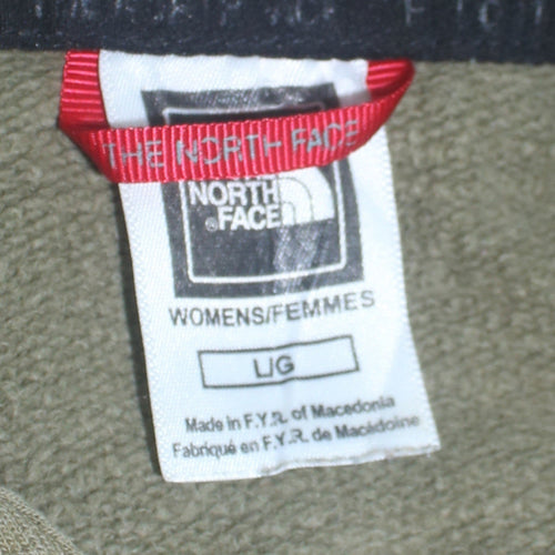 The North Face Womens Khaki Green Pullover Hoodie L Cotton