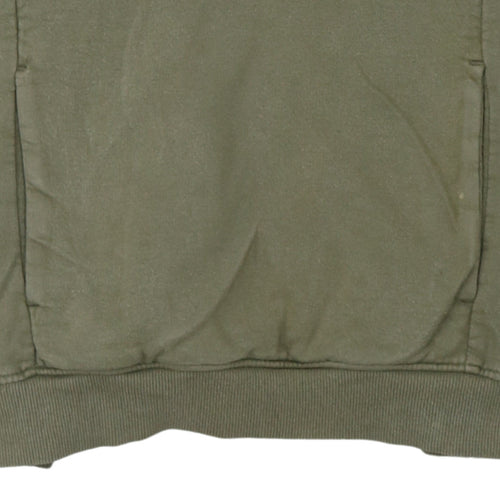 The North Face Womens Khaki Green Pullover Hoodie L Cotton