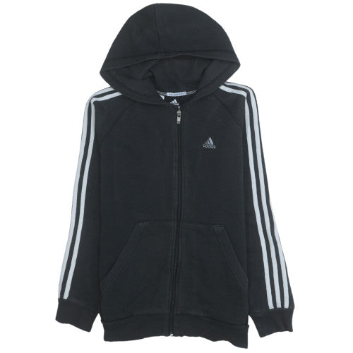 Adidas Boys Black Full Zip Fleece Hoodie 13-14 Years Sportswear