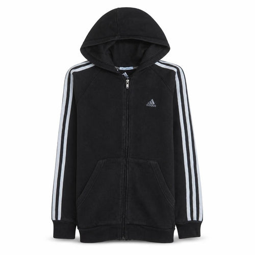 Adidas Boys Black Full Zip Fleece Hoodie 13-14 Years Sportswear
