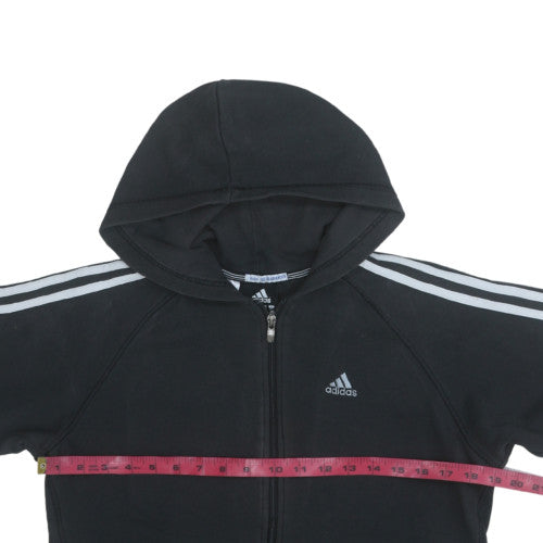 Adidas Boys Black Full Zip Fleece Hoodie 13-14 Years Sportswear