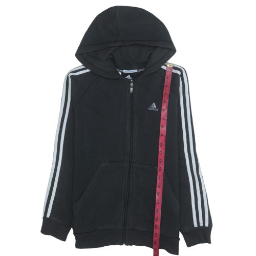 Adidas Boys Black Full Zip Fleece Hoodie 13-14 Years Sportswear