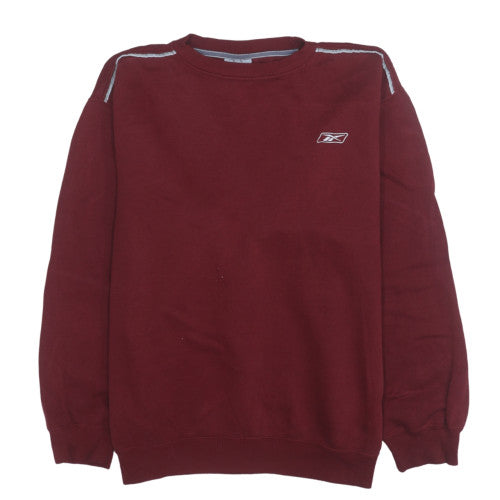 Reebok Men's Red Crew Neck Pullover Sweatshirt L Sports Fleece