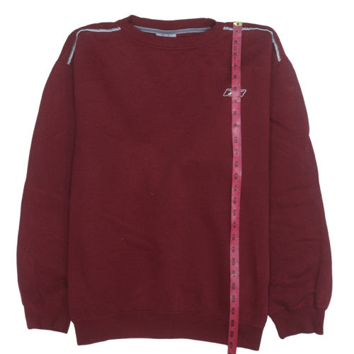 Reebok Men's Red Crew Neck Pullover Sweatshirt L Sports Fleece