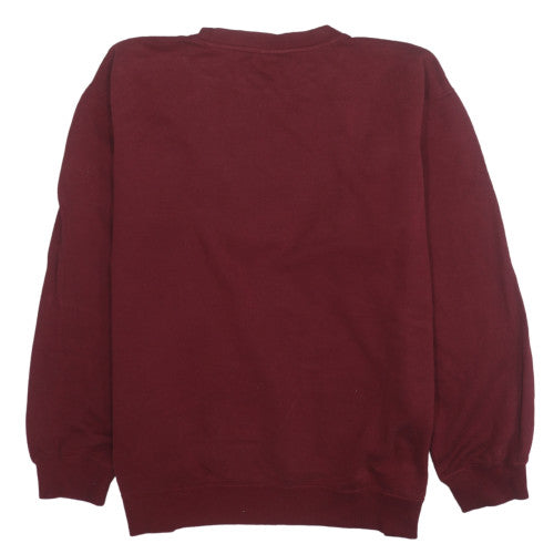 Reebok Men's Red Crew Neck Pullover Sweatshirt L Sports Fleece