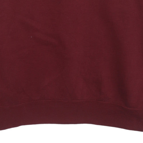 Reebok Men's Red Crew Neck Pullover Sweatshirt L Sports Fleece