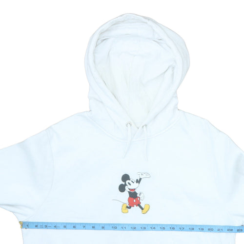 Primark Men White Mickey Mouse Pullover Hoodie XL Graphic Fleece